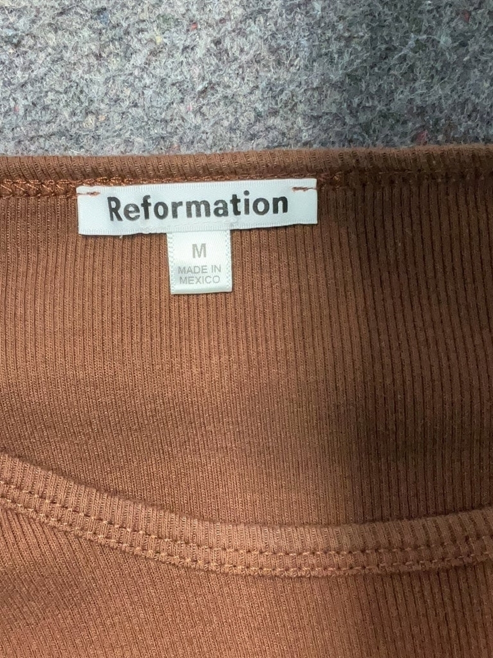 Reformation Brown Ribbed Muse Tee - Picture 4 of 5